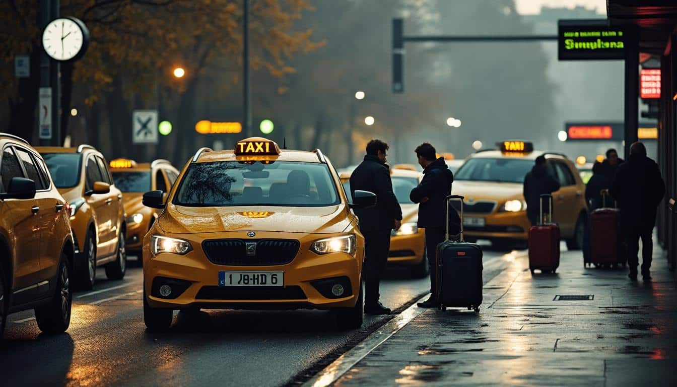 Quels sont les horaires des premiers départs de taxi à la gare ?