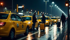 L'organisation du transport en taxi à la gare pendant la nuit