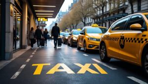 Où se trouvent les emplacements officiels d'arrêt des taxis à la gare ?