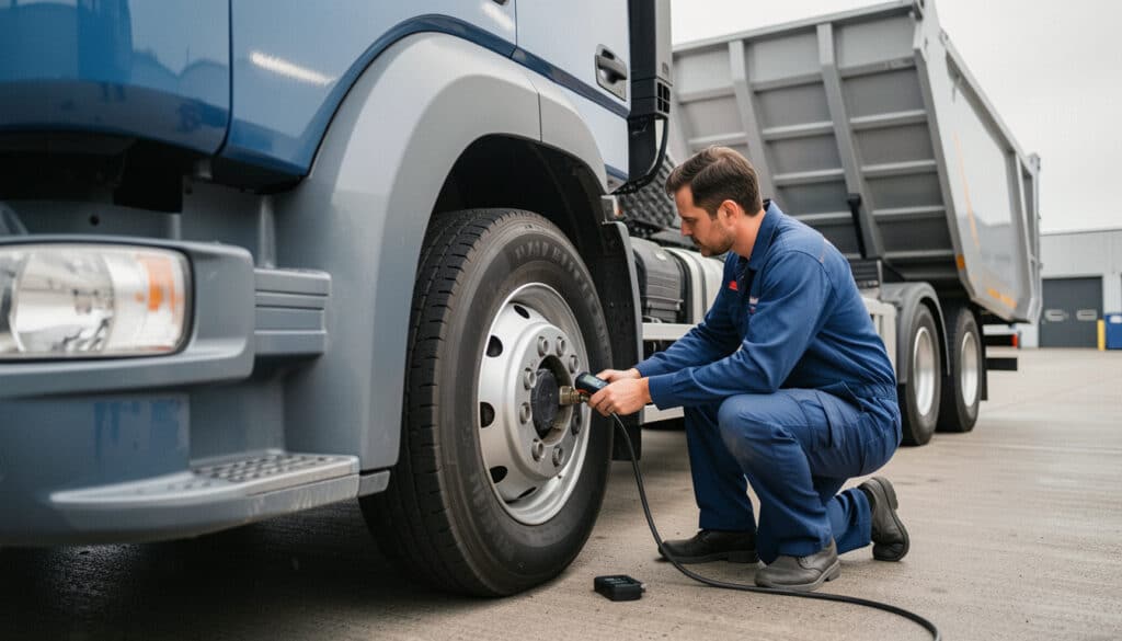 Pression des pneus d’un camion benne de 3,5 t